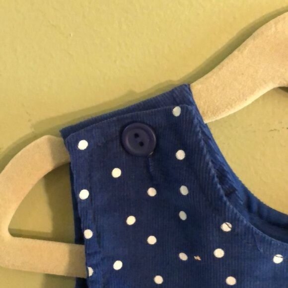 Funtasia! too... Overalls, Blue with Polka Dots and Snowman Applique. Size 6M - Picture 3 of 5